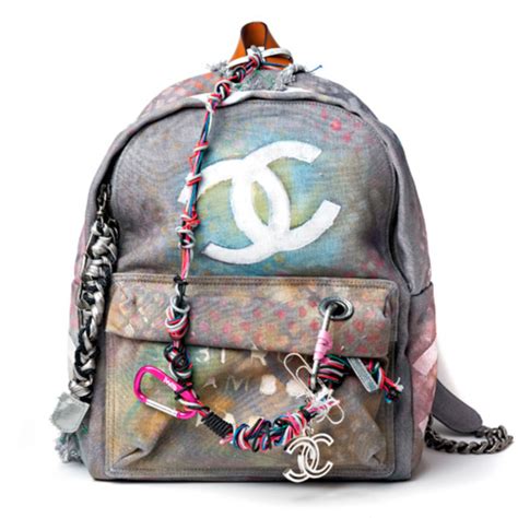 coco chanel graffiti backpack|Chanel backpack canvas graffiti.